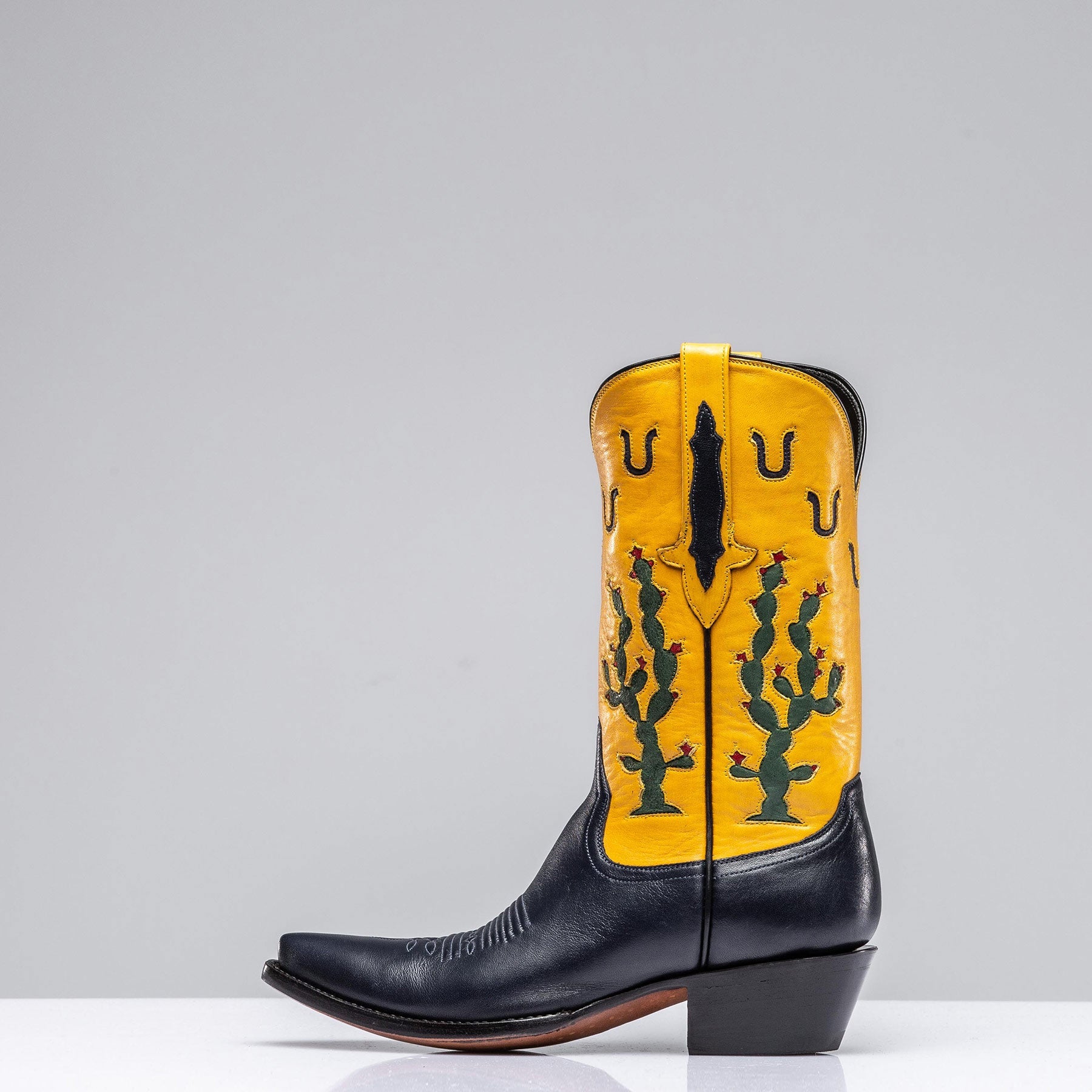 Bailey Cactus Horseshoe In Navy | Ladies - Cowboy Boots | Stallion Boots