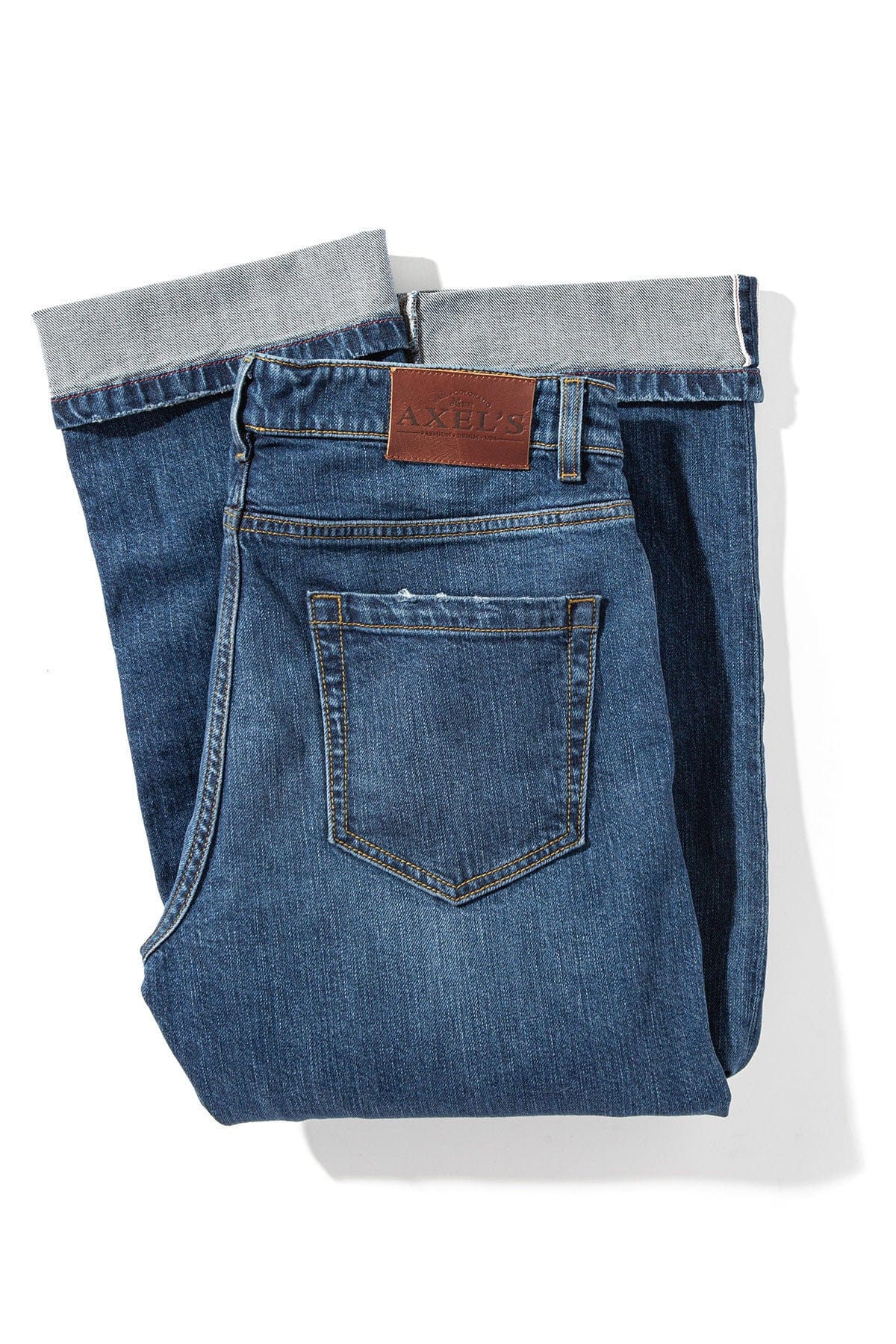 Callum Selvedge Straight Denim In Dark Blue - AXEL'S