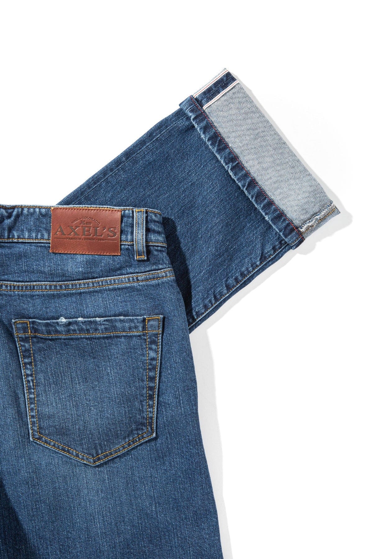 Callum Selvedge Straight Denim In Dark Blue - AXEL'S