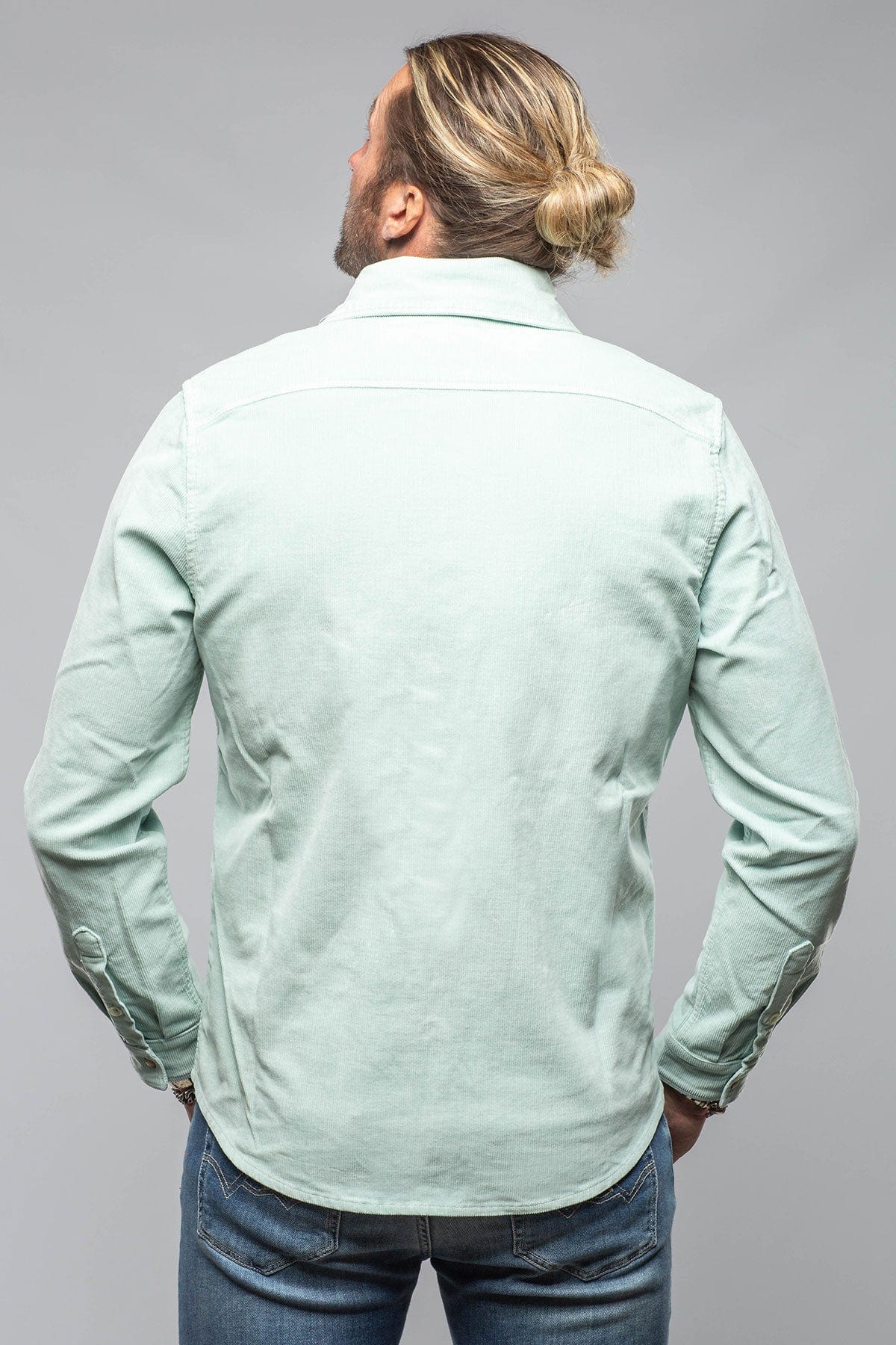 Prime Western Corduroy Snap Shirt In Spearmint - AXEL'S