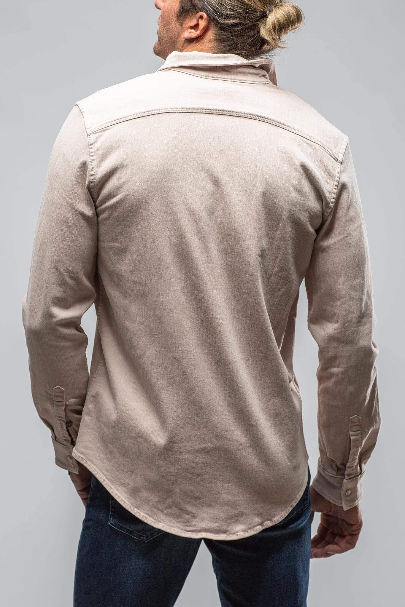 Ranger Colored Denim Snap Shirt In Sabbia Chiara - AXEL'S