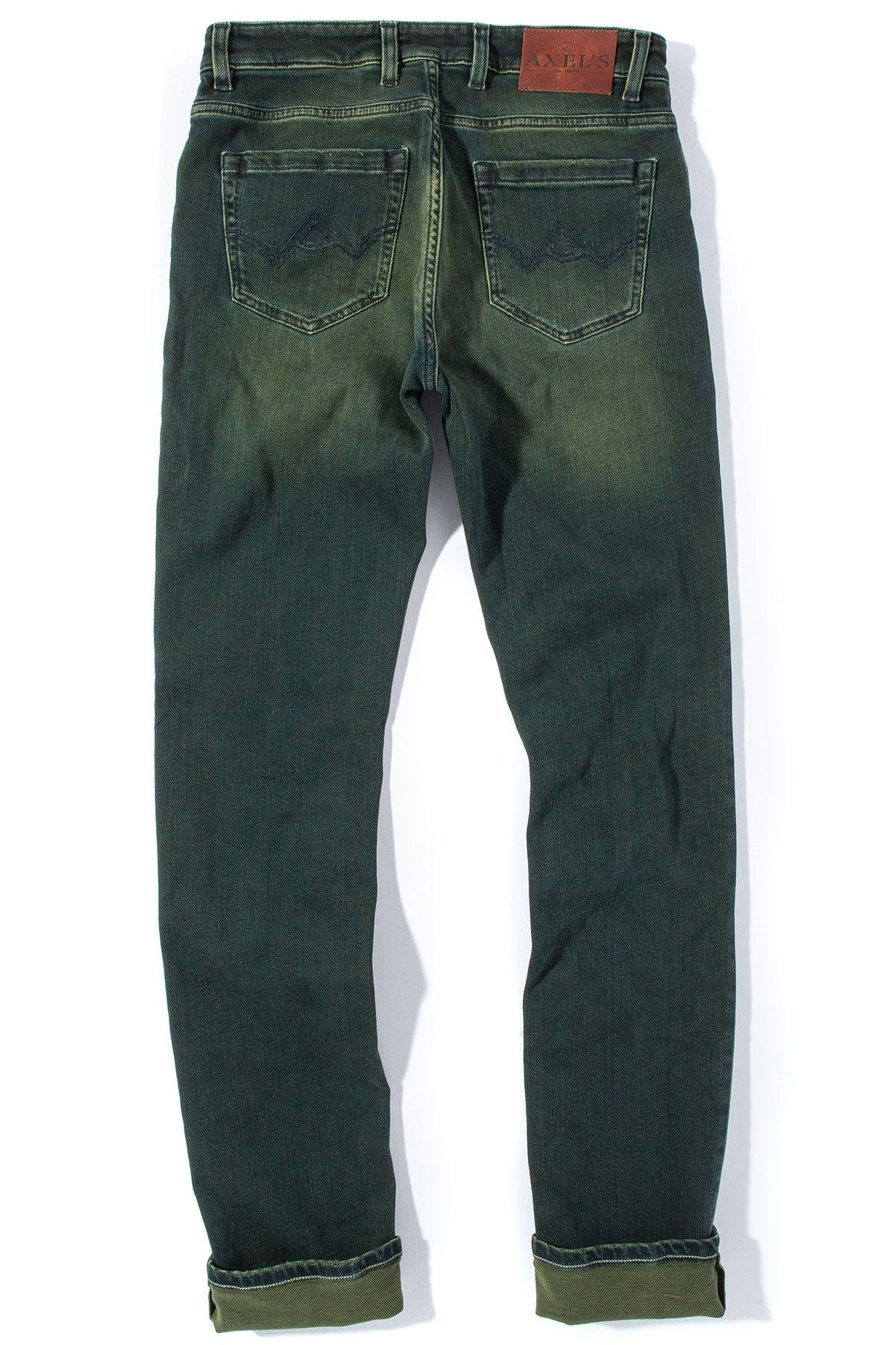 Waylon Over-Dyed Stretch Denim In Avocado - AXEL'S