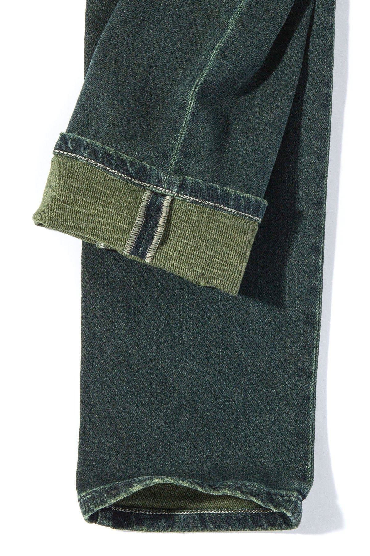 Waylon Over-Dyed Stretch Denim In Avocado - AXEL'S