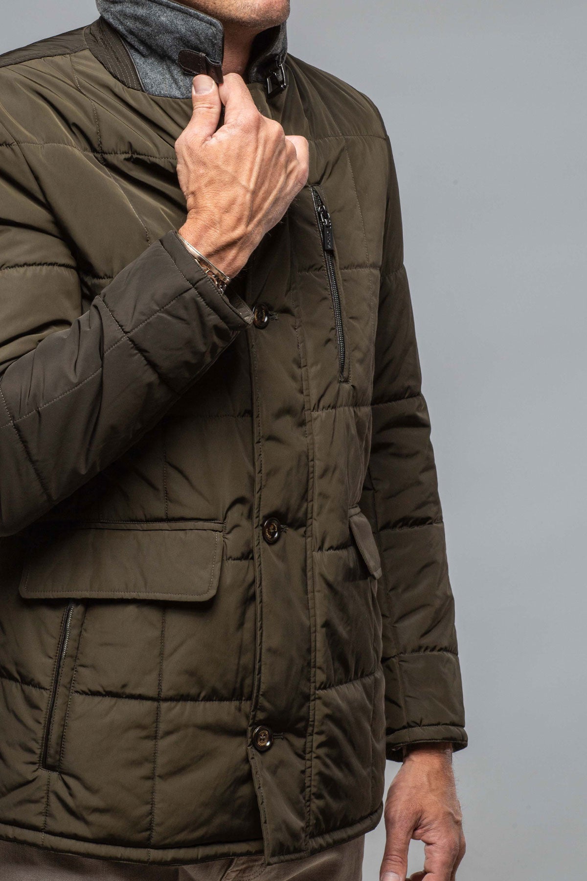 Edison Quilted Jacket In Olive | Warehouse - Mens - Outerwear - Cloth | Gimo's