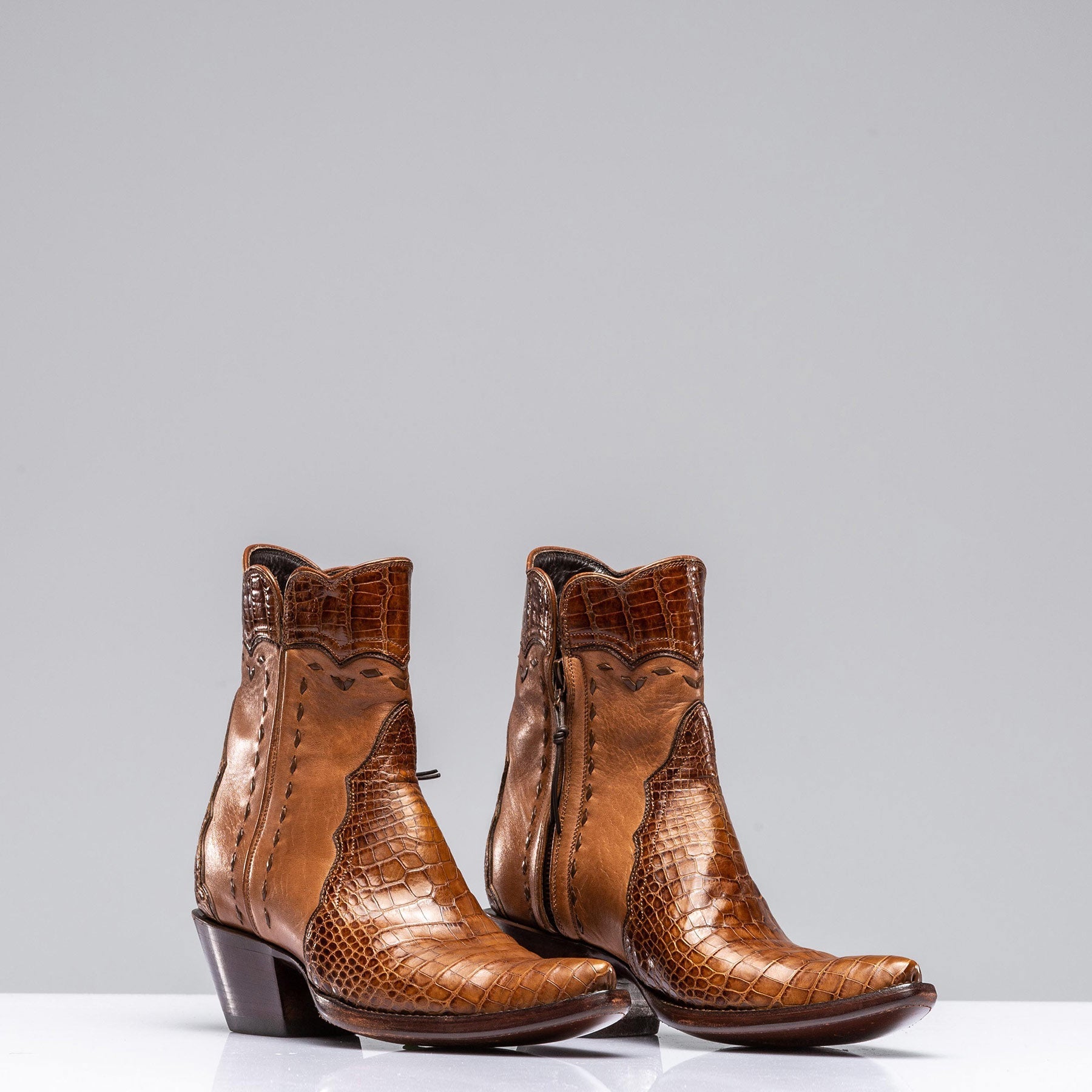 Stallion Boots Carmel Crocodile Gallegos Zorro Ladies - Cowboy Boots