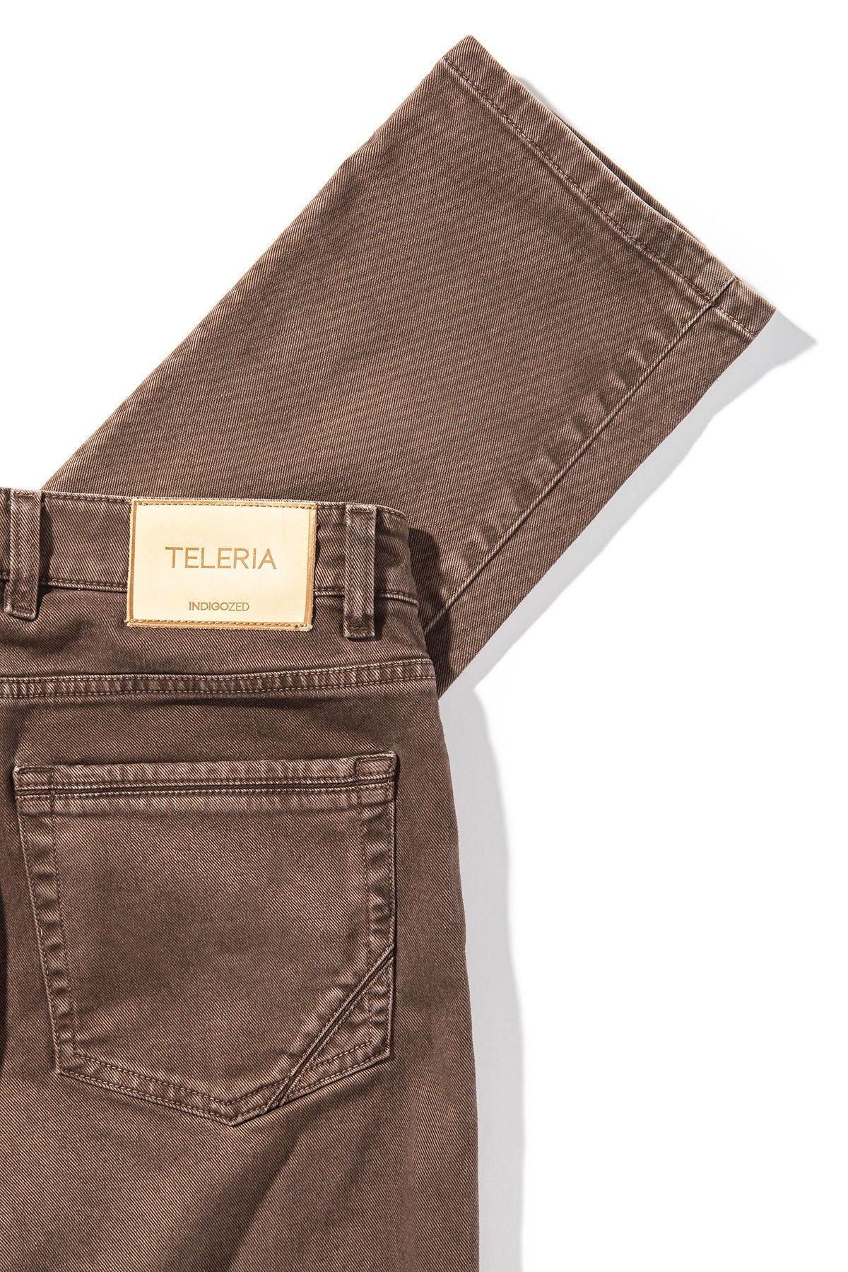 Teleria Zed Jackson Slim Cotton Twill In Tortora Mens - Pants - 5 Pocket
