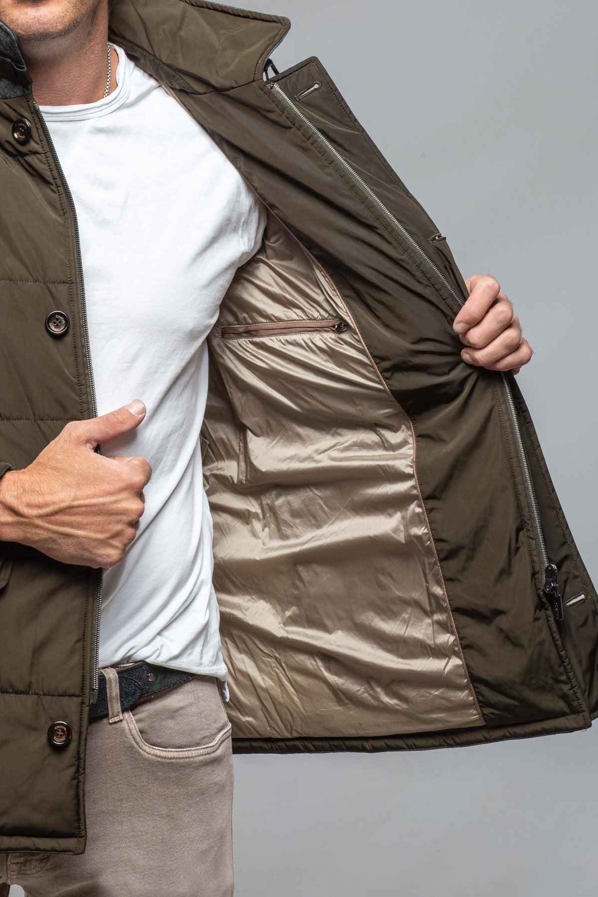 Edison Quilted Jacket In Olive | Warehouse - Mens - Outerwear - Cloth | Gimo's