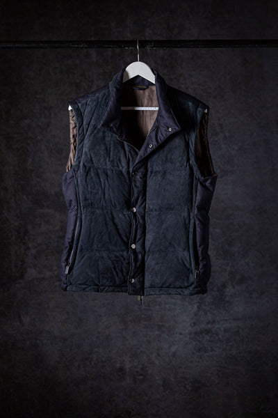 Two Arrows Vest in Navy | Mens - Outerwear - Leather | Gimo's