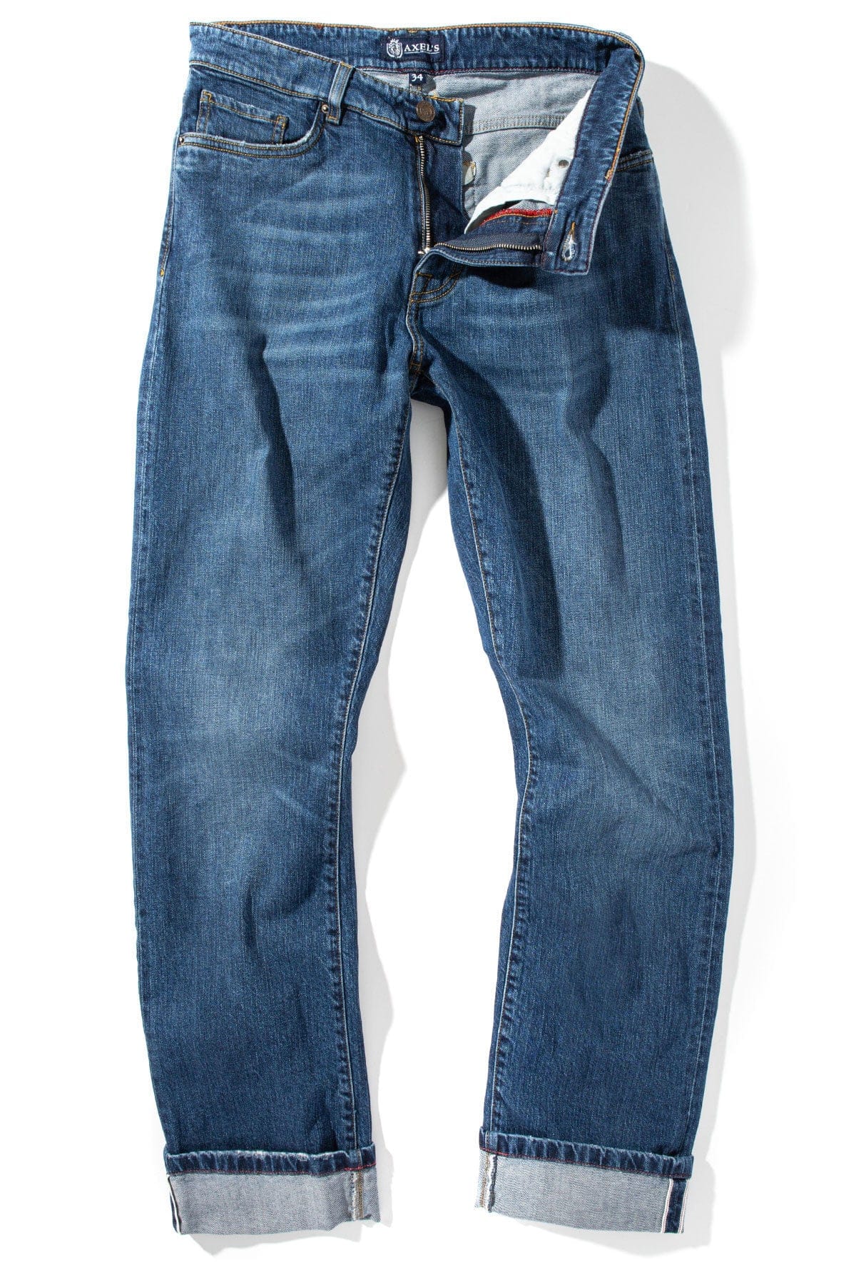 Callum Selvedge Straight Denim In Dark Blue - AXEL'S
