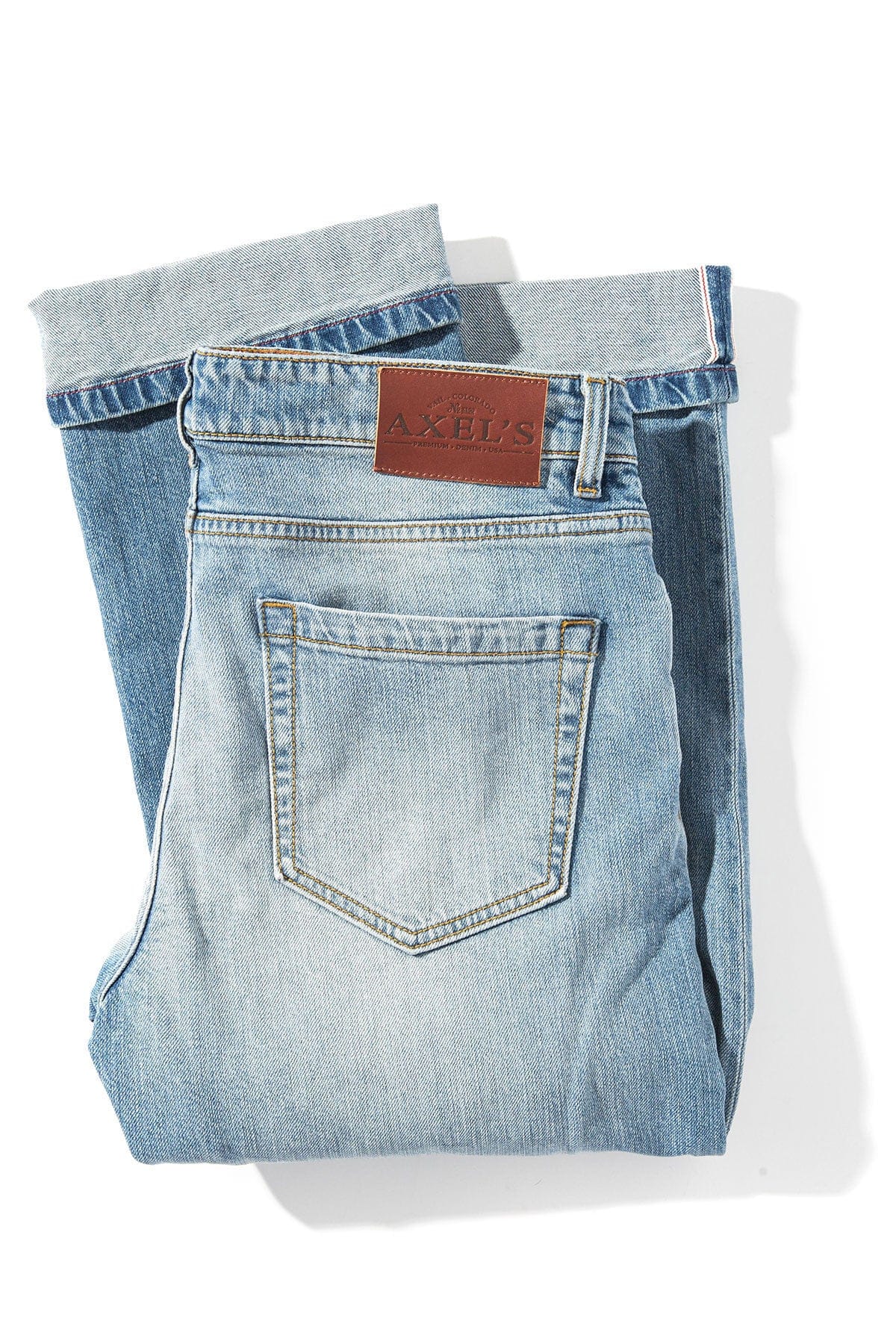 Callum Selvedge Straight Denim In Light Blue - AXEL'S