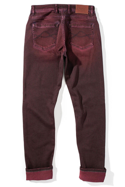 Waylon Over-Dyed Stretch Denim In Bordeaux - AXEL'S