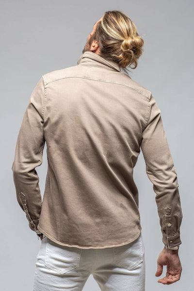 Ranger Colored Denim Snap Shirt In Tortora - AXEL'S