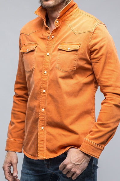 Ranger Colored Denim Snap Shirt In Arrancione - AXEL'S