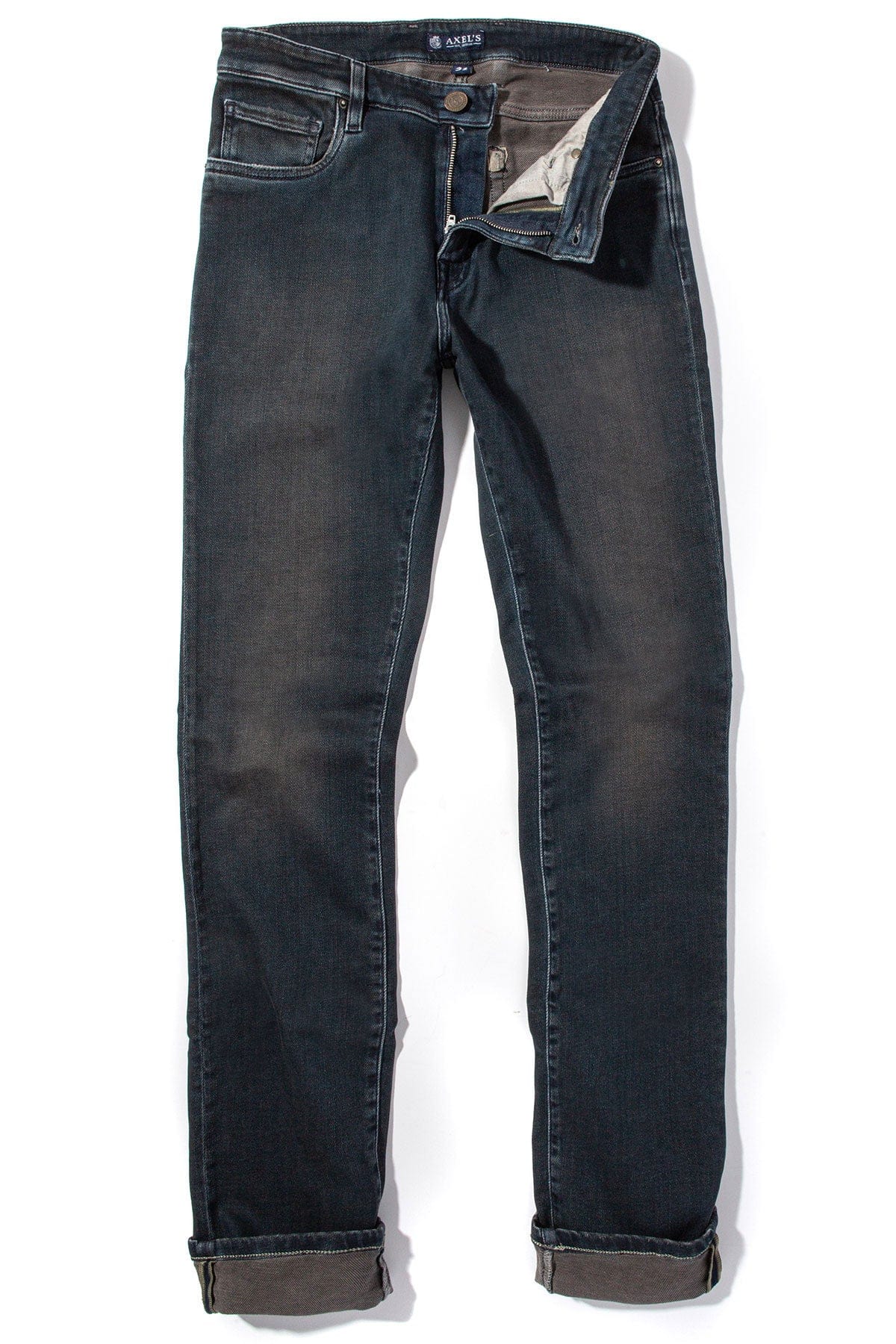 Waylon Over-Dyed Stretch Denim In Anthracite - AXEL'S