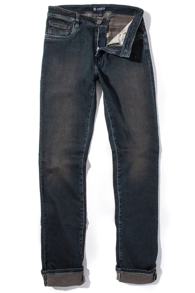 Waylon Over-Dyed Stretch Denim In Anthracite - AXEL'S