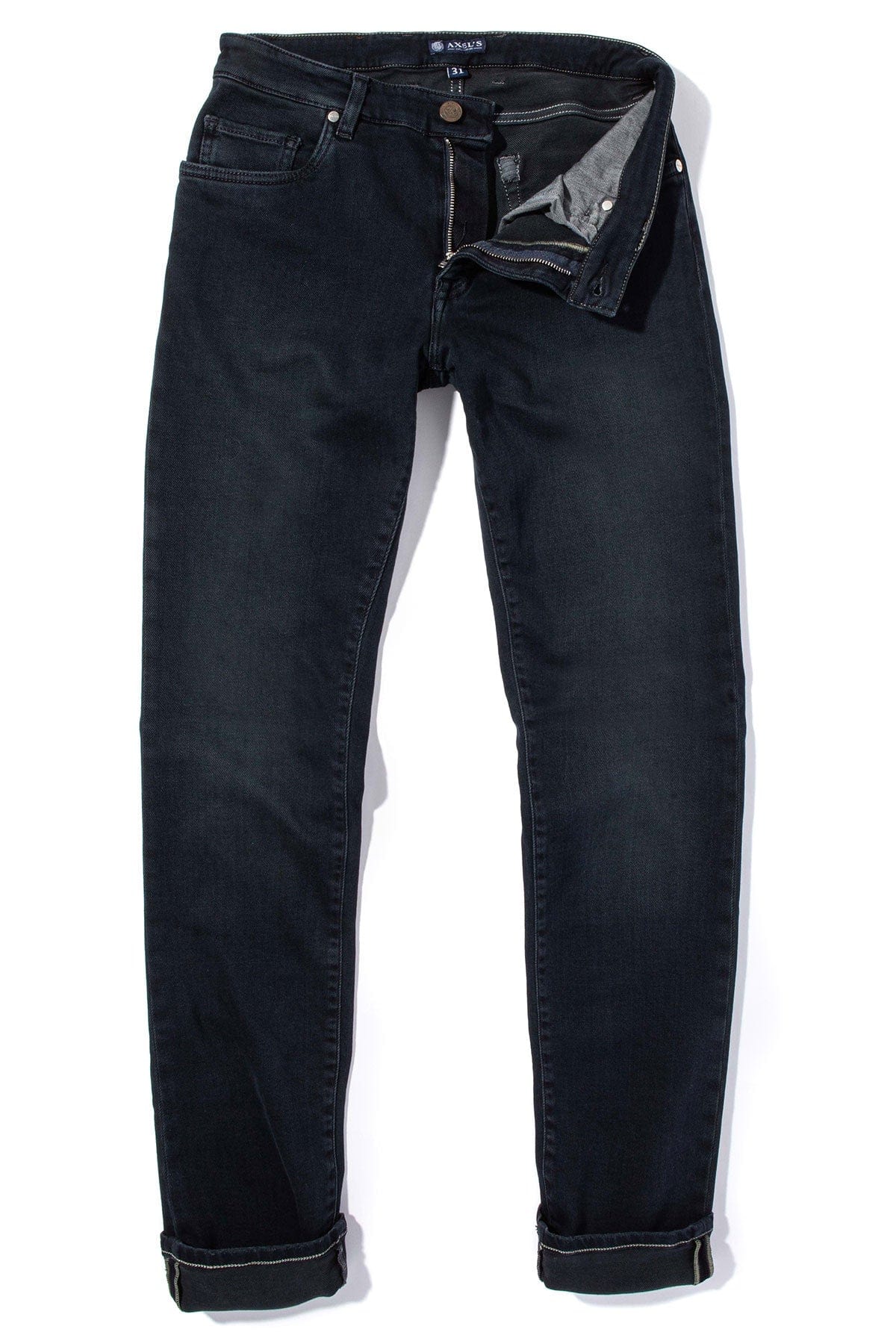 Waylon Over-Dyed Stretch Denim In Nero - AXEL'S