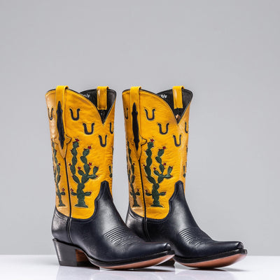 Bailey Cactus Horseshoe In Navy | Ladies - Cowboy Boots | Stallion Boots