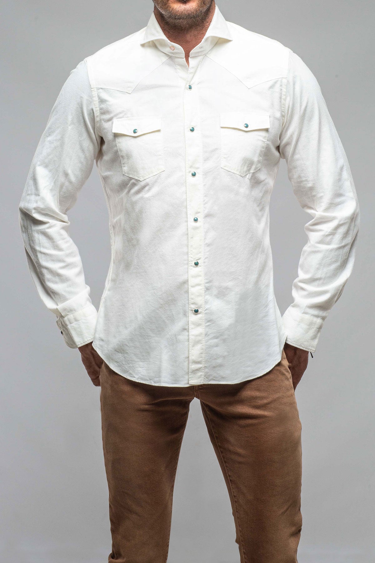 Giannetto Portofino Wayne Western w/Turquoise Snaps Mens - Shirts - Outpost