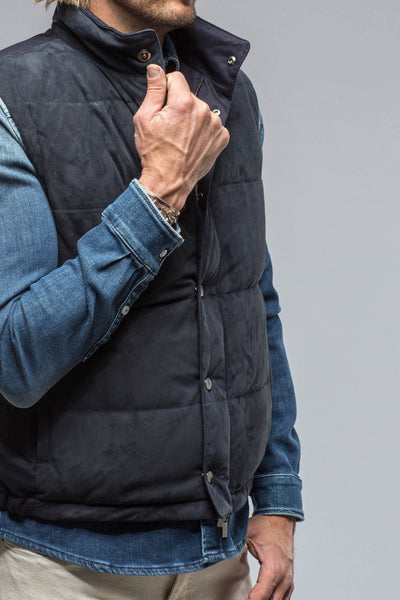Gimo's Two Arrows Vest in Navy Mens - Outerwear - Leather