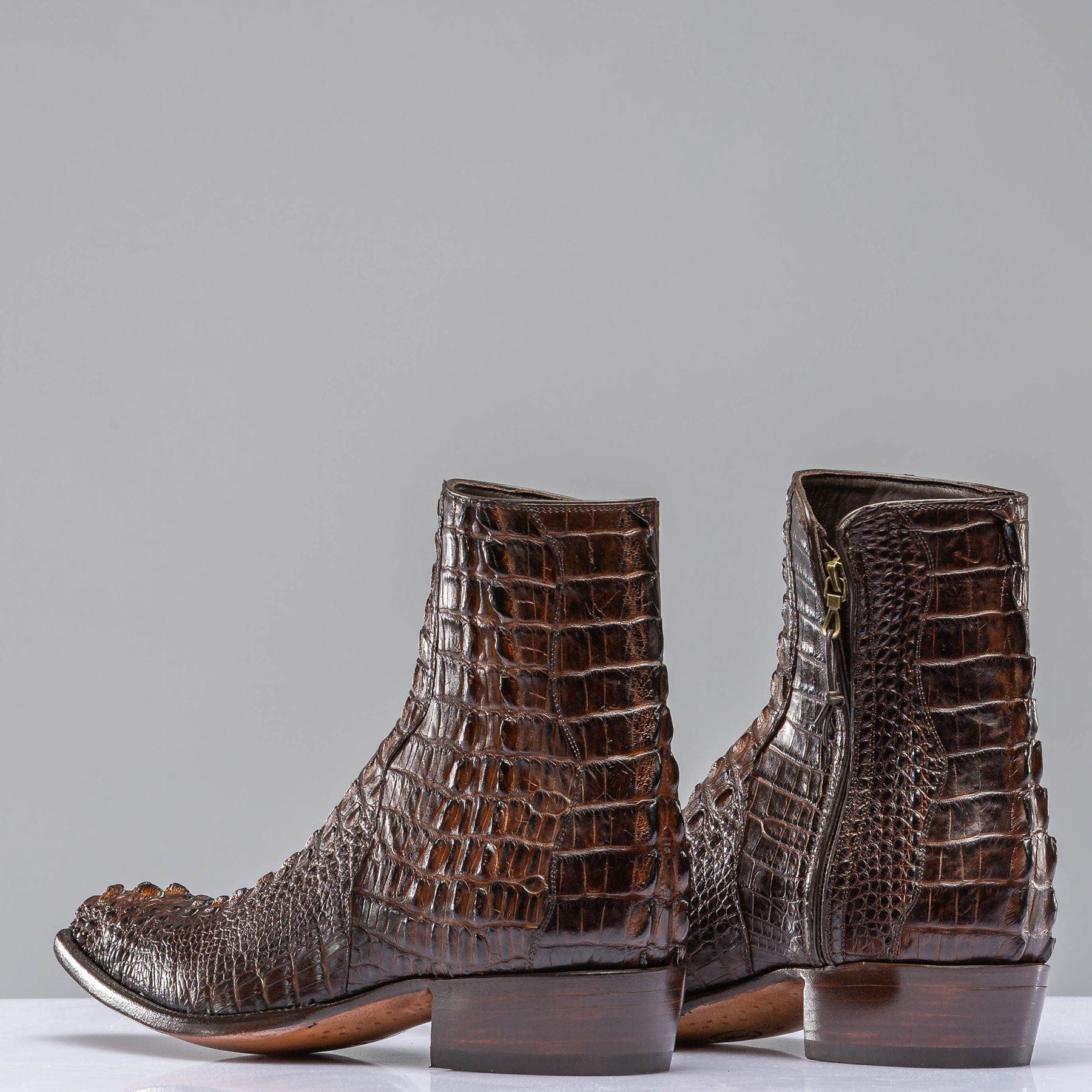 3 Piece Hornback Alligator In Antique Congnac - AXEL'S