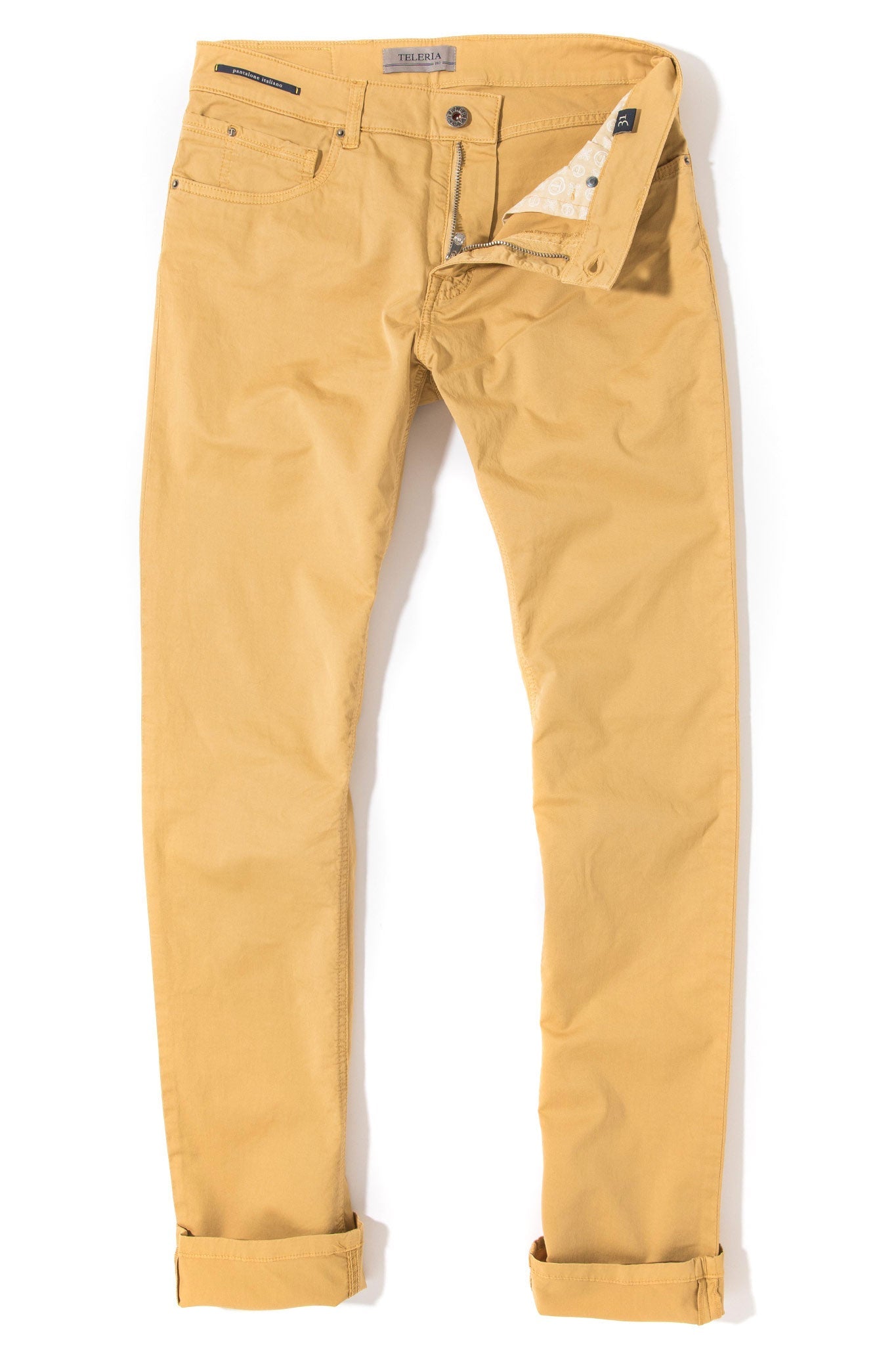 Teleria Zed Fowler Ultralight Performance Pant In Mango Mens - Pants - 5 Pocket